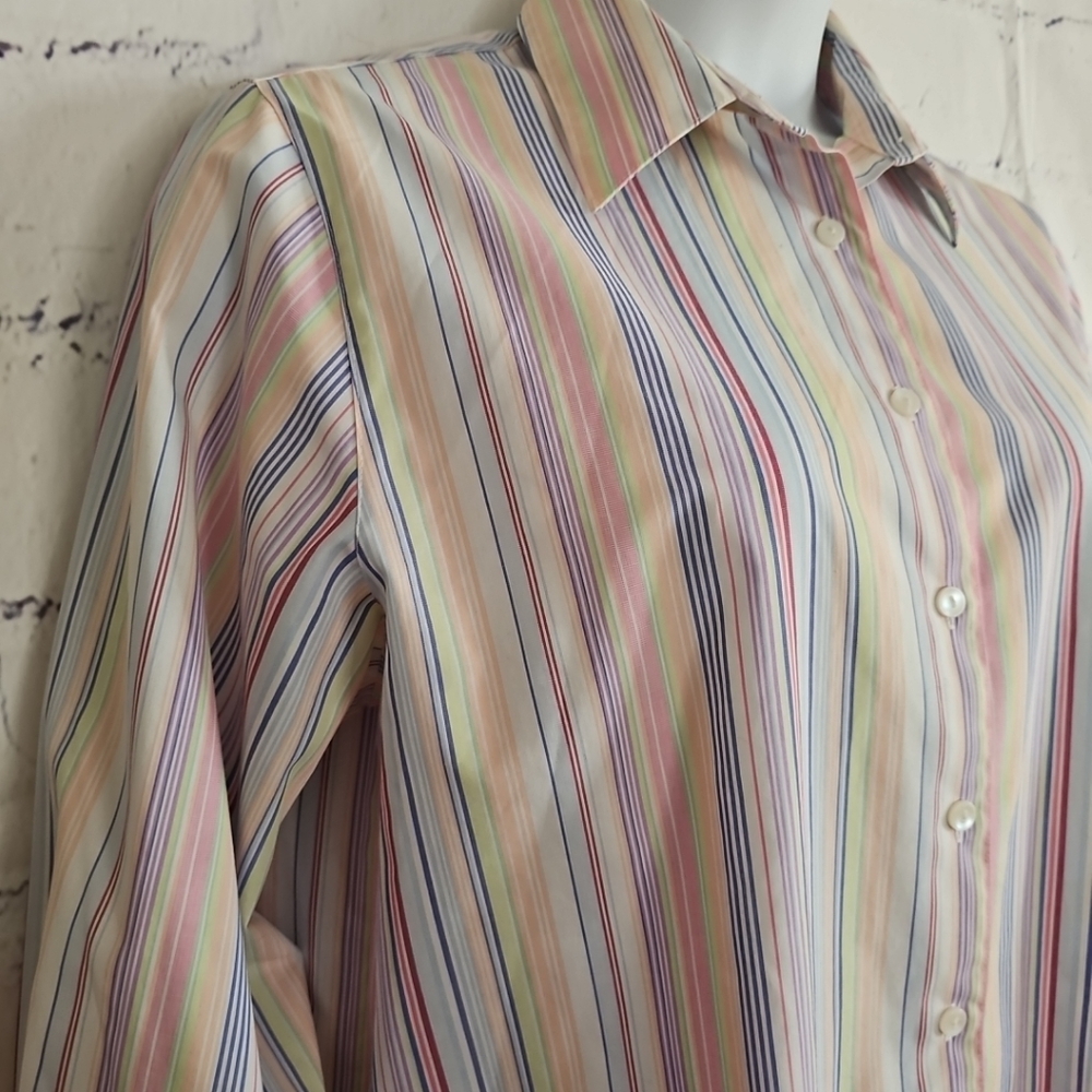 Foxcroft Wrinkle Resistant Button Front Multicolo… - image 4